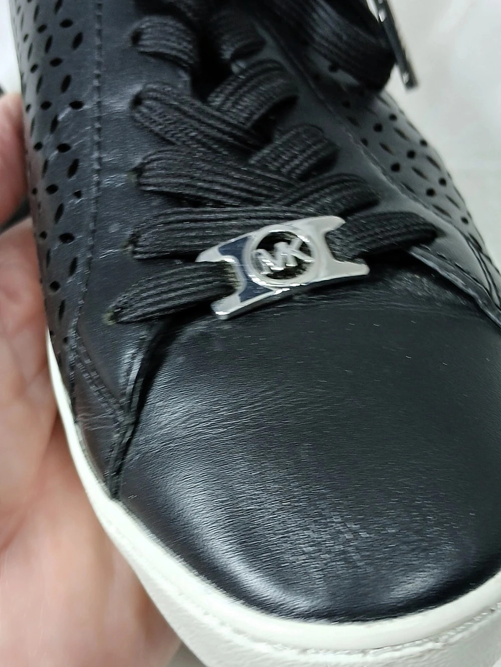 Michael Kors Perforated Leather Sneakers in Black - Picture 4 of 13